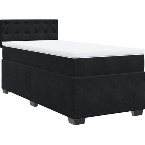 Maison Exclusive - Giroletto a Molle con Materasso Nero 100x200 cm in Velluto (1/5)