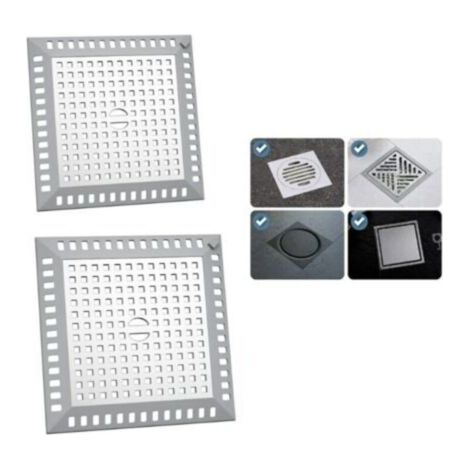 Attrape Cheveux Douche 12,3 x 12,3 cm Filtre Evier Cuisine de Carré en Acier Inoxydable Argenté Grille Evier Anti-Obstruction pour Douche de Salle de Bain, pour Salle de Bain et Cuisine