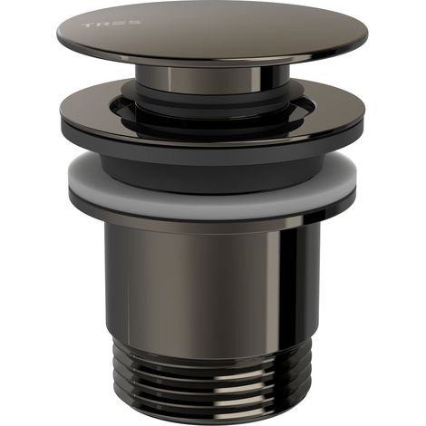 VÁLVULA LAVABO NEGRO METALIZADO TAPÓN DIáMETRO 63MM