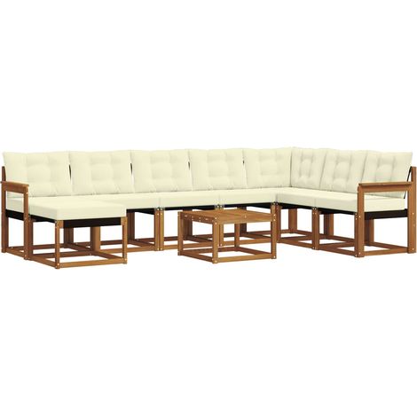 Outdoor Sofa Set with Cushion 9 pcs Natural and Cream vidaXL (1/5)