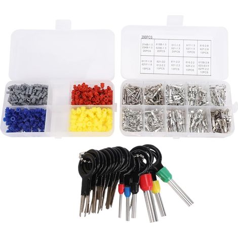 710-poliges Crimp-Steckverbinder-Set für die Automobilindustrie, Stecker-Buchse-Crimp-Set mit 2 Aufbewahrungskoffern und 18 Ausbauschlüsseln für Auto, Motorrad, LKW, Boot (1/5)