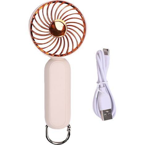 Ventilateur de poche portable multifonctionnel rechargeable par USB, idéal pour les voyages et les activités de plein air. (1/5)