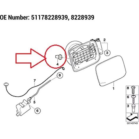 Verrou à charnière de trappe à carburant 51178228939 - Performance stable et résistance à la chaleur pour Séries 1, 3, 5, 6, 7, X3, X5, X6 (1/5)