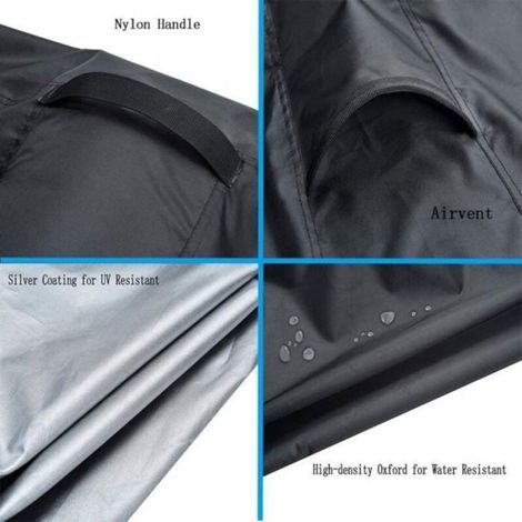 1 Housse de protection brasero carré 82x82x61cm, imperméable 420D, anti-UV, coupe-vent, sac rangement (1/3)
