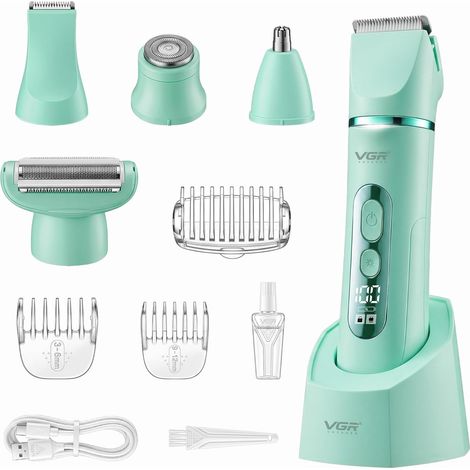 763 Rasoir Electrique Femme 5 En 1, Tondeuse Femme Intime Sans Fil Vert (1/5)