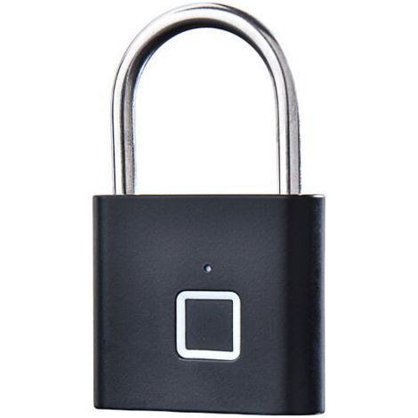 Sollbry Serrure à empreinte digitale, cadenas à empreinte digitale, cadenas intelligent, serrures de casier, serrure intelligente avec USB rechargeable, convient pour casier de salle de sport, école, (1/3)
