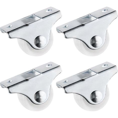 Roulettes fixes blanches pour rail, petites roues unidirectionnelles pour meubles, en plastique résistant à l'usure (1/5)