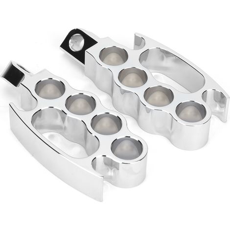 Repose-pieds avant moto CNC aluminium universel accessoire modifié argent (1/5)