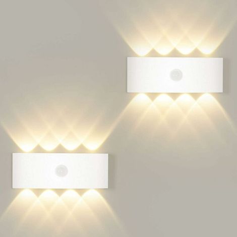 8W Applique avec Détecteur de Mouvement,Allumage et Extinction Automatiques Applique Blanc Chaud 3000K,Lampe Mural Capteur d'éclairage pour Extérieur/Intérieur IP65 (1/5)