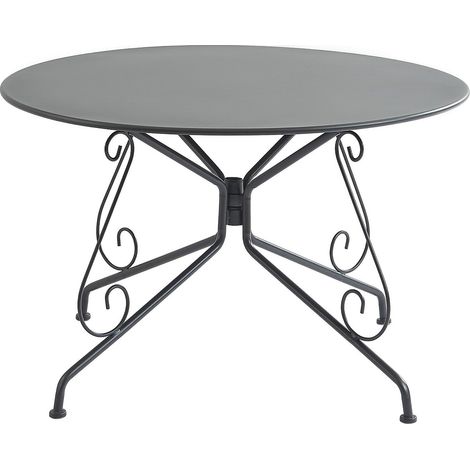 Table de jardin D.120 cm en métal façon fer forgé - Anthracite - GUERMANTES de MYLIA