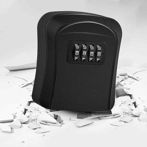 Boîte de verrouillage à combinaison étanche à 4 chiffres, cache clé réinitialisable, boîte à mot de passe améliorée de grande capacité pour clés de maison, clés de voiture, cartes d'identité avec kit