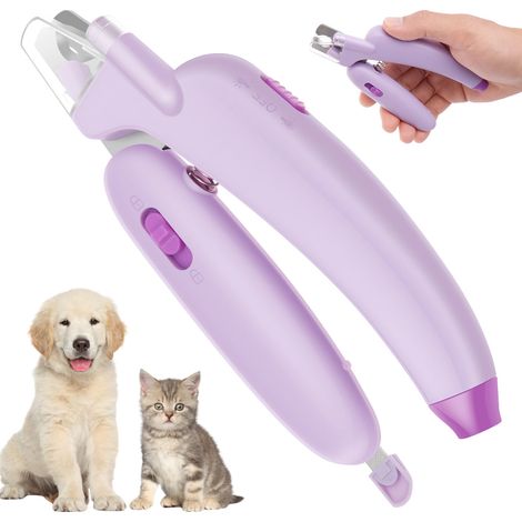 Krallenschere und -trimmer für Hunde und Katzen – mit Sicherheitsschutz gegen zu kurzes Schneiden, kostenloser Nagelfeile, scharfen Klingen – Pflegezubehör für Haustiere (1/4)