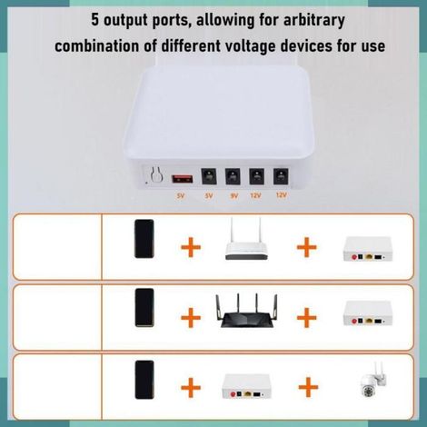 Mini UPS DC Mini UPS Battery Backup Uninterruptible Power Supply 7500mAh 2A For Router Modem quincaillerie batterie Prise UE (1/5)