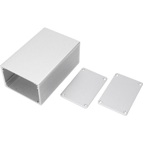 Boîtier en alliage d'aluminium argent sable 43x66x100mm, coque monobloc pour circuit imprimé, profilé alu GPRS, protection électronique, pièce unique. (1/5)