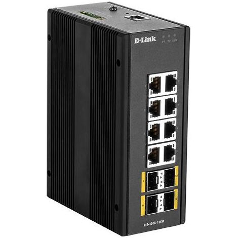 Switch di rete D-Link D-Link Switch Industriale 12 Porte L2 Managed 8xgigabit Base-T, 4x Sfp DIS-300G-12SW (1/3)
