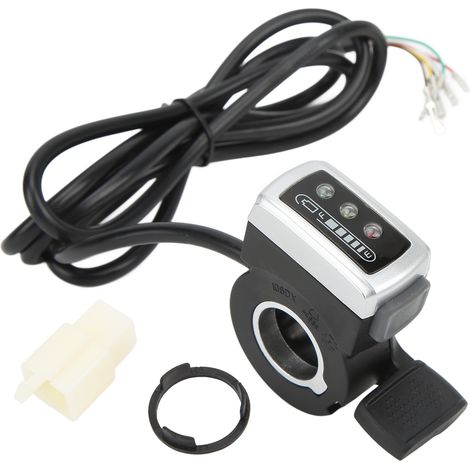 6-adriger Daumengasgriff mit Ein-/Ausschalter, Batterieanzeige, 22-mm-Öffnung für 36-V-Elektrofahrräder/-roller. (1/5)