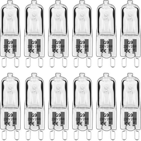 Ampoule LED G9,Ampoule Halogene G9 28W 230V, 350LM 2700K Blanc Chaud Dimmable, G9 Ampoules Capsule, pour Lustres, Lampes de Paysage, Appliques Murales, éclairage d\'armoire, Lot de 10