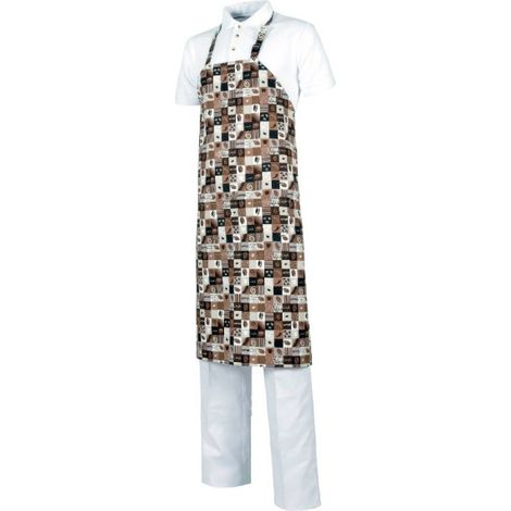 Delantal con peto estampado 90X95 cm WORKTEAM Servicios M519  ESTAMPADO