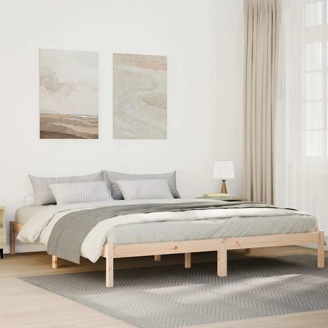 vidaXL Cadre de lit extra long sans matelas 180x220 cm bois massif pin (1/5)