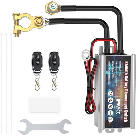 Coupe Circuit Batterie 12v, Commutateur Sans Fil pour Coupe Batterie 12v 120A, Interrupteur 12v, Interrupteur D'arrêt Automatique pour Voiture, RV, ATV, Camion, Bateau. (1/5)