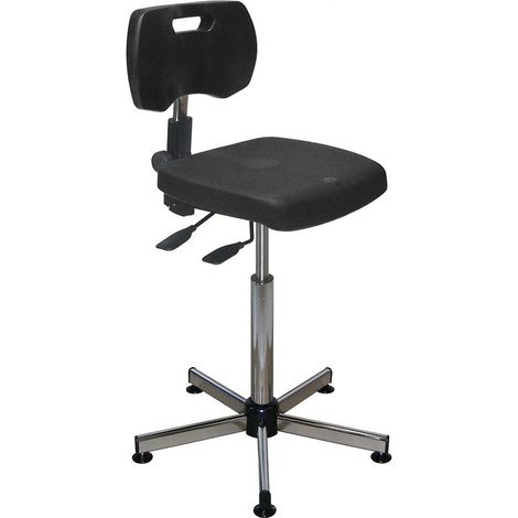 PROVOST - Siège d'atelier asynchrone en polyuréthane noir sans repose-pieds (1/3)
