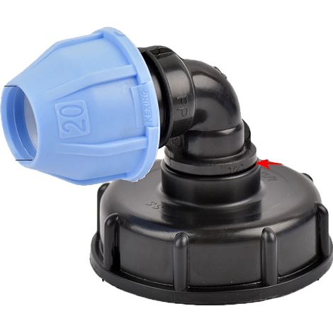 Adaptador para tanque de riego, compatible con tuberías de PVC/PE/PPR, conexión segura, D (1/2)