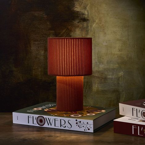 Lampe - HOME DECO FACTORY - Velours - Terra Cotta - Rouge (1/5)