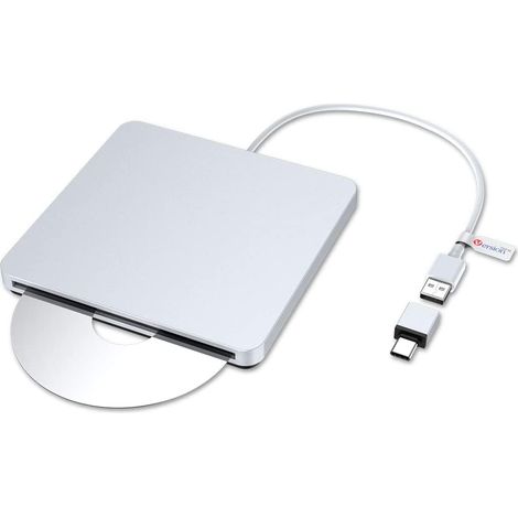 Lecteur/graveur DVD externe ultra-fin USB-C Type-C / Lecteur optique CD-RW / DVD-RW Superdrive / Duplicateur de disques Slowmoose (1/3)