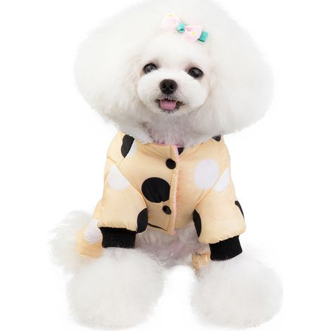 Veste d'hiver pour chien, manteau de neige pour chien, doudoune coupe-vent pour chiot, gilet d'hiver pour chien (jaune), taille M