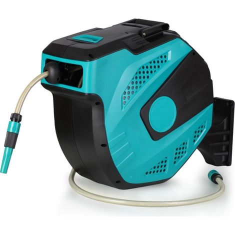 Retractable Garden Hose Reel, 20 m Wall Mount, 180 Swivel
