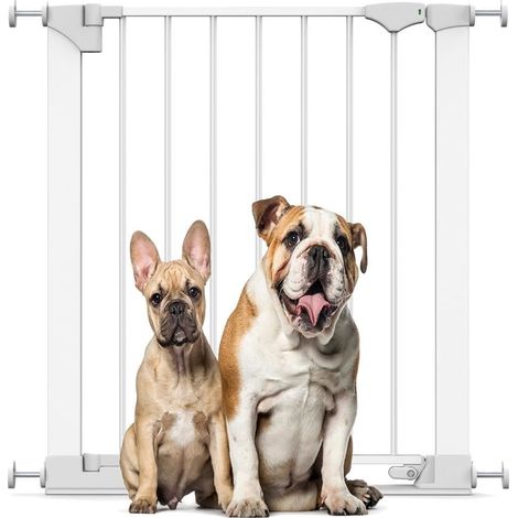 Bettacare Barrière Pour Animaux Avec Barre De Seuil Extra Basse, 68cm - 75cm, Blanc (1/4)