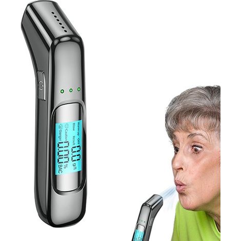 Alcootest numérique portable - Éthylotest avec LED HD et puce haute sensibilité - Rechargeable par USB - Éthylotest de haute précision pour la conduite sous influence - Sécurité routière (1/5)