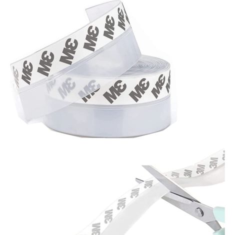 Bande D'étanchéité, 35mm x 5m Joint de Portes et fenêtres Auto-adhésif Bande d'Etanchéité en Silicone Bas Joint Strip Porte Coupe-Bise joint de fond de porte Imperméable Coupe-vent Anti-poussière (1/5)