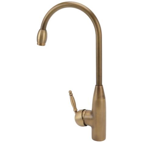 Robinet de salle de bains en laiton Antique, robinet de cuisine à poignée unique, robinet d'eau chaude et froide, petit cygne Antique (1/5)