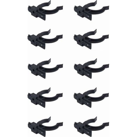 Confezione da 10 clip a vite in plastica nera per battiscopa, Ø 32 mm – Base 46 mm x 12 mm – Fissaggio per mobili da cucina e bagno (1/2)