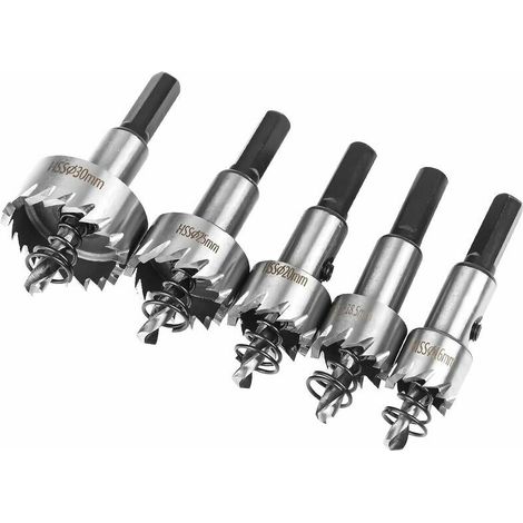 Hole Saw Set, 5PCS HSS Cobalt Hole Saw Ø16/18.5/20/25/30mm, High Speed Alloy Steel Hole Saw, Steel, Stainless Steel, Suitable for Wood, Plastic, Metal (1/5)