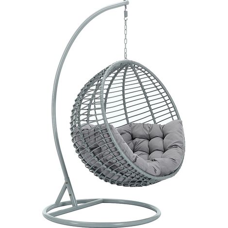 Fauteuil suspendu en résine tressée - Gris - BONTOC de MYLIA