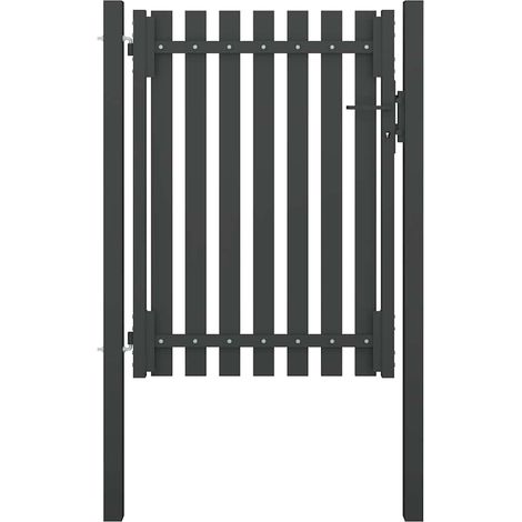 Puerta de valla del jardín de acero gris antracita 1x17 cm