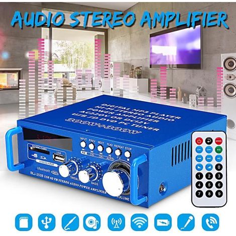 600W 2CH HIFI Audio Stéréo Amplificateur Radio Bluetooth Speaker 12V/220V