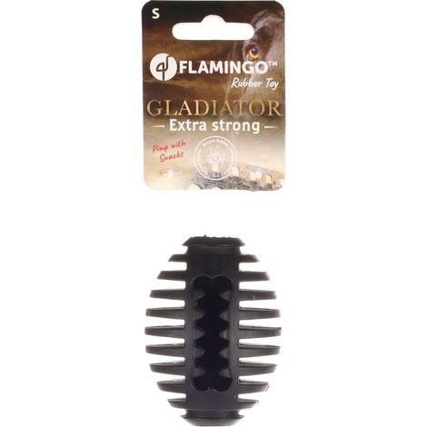 Ballon de football Gladiator pour chien, taille S, noir, 8 cm x 5,8 cm, flamant rose ultra résistant (1/3)