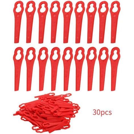Lame di ricambio in plastica rossa per tosaerba – Set da 30 pezzi compatibili con i modelli FRT18A, FRT18A1, 46155, FRT20A1 (1/4)