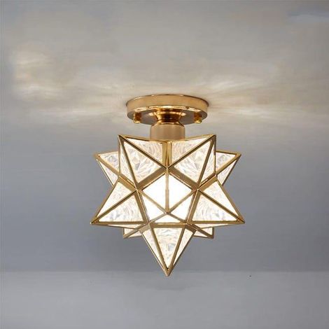 Plafonnier lustre moderne, plafonnier encastré, lampe design étoile style rétro nordique (doré) (SKU produit : 96813853 SKU Offre : mkh25.7.22-14) (1/4)