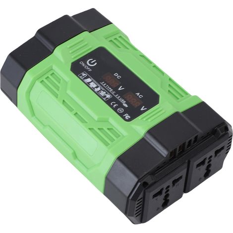 Convertisseur de tension voiture 300W 12V CC vers 220V CA, 2 prises secteur, 2 USB C, 2 USB A, chargeur onduleur auto avec écran numérique (1/5)
