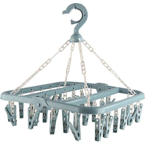 Porte-lingerie pliable avec 32 pinces – support de séchage compact pour sous-vêtements, chaussettes et soutiens-gorge (1/4)