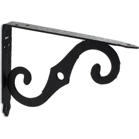 Escuadra para Estantería de Forja Estilo Decorativo Fabricado en Acero Acabado en Negro Forja Medidas 23158200 mm Sistema de Fijación Atornillado 1 Unidad - (1/2)