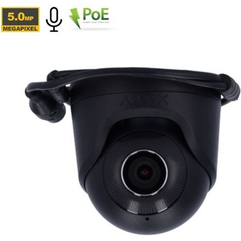 Ajax Telacamera IP dome 5Mp PoE Nero 3K TurretCam - 64924 (2.8mm 110°)