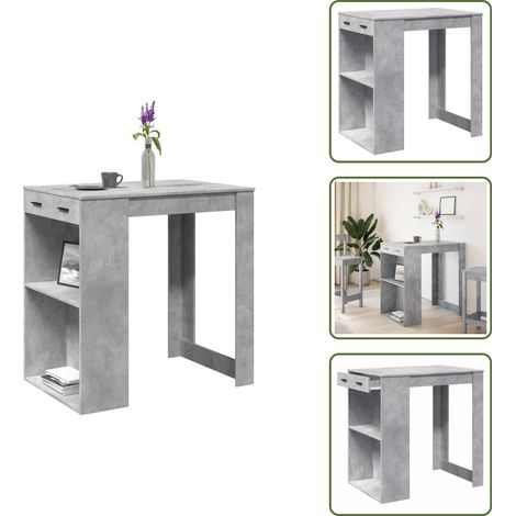 Bartisch Betongrau 102x70x103,5 cm Holzwerkstoff - Bartisch - Bartische - Stehtisch - Kneipentisch (1/5)