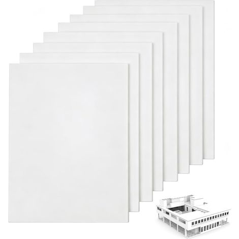 Lot de 6 Plaques en Polystyrene,29.6cm × 21 cm Plaque ABS Blanc (1mm Dick)