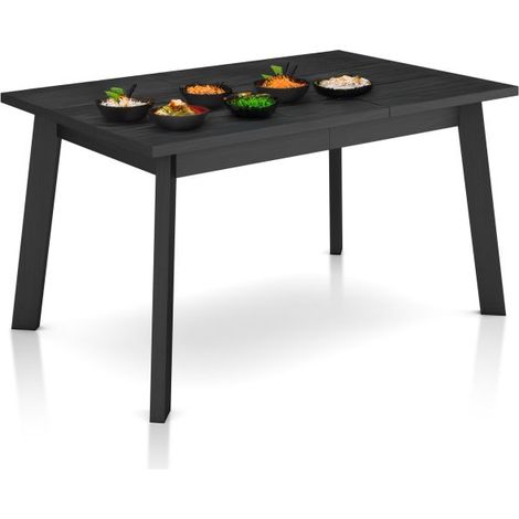 Mesa de comedor fija y robusta 141x90 cm Naira Negro 90cm (ancho) x 74cm (alto) (1/5)