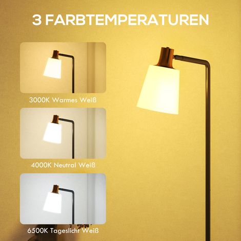 Lampadaire LED orientable 350° pour salon, noir, avec variateur de température 3000K/4000K/6500K (1/4)